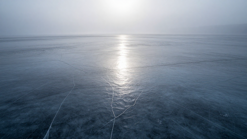 亚洲九寨沟湖泊霜冻景观