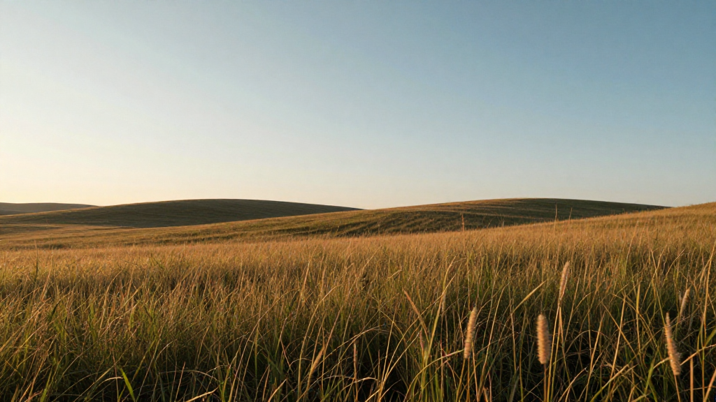 欧洲乌克兰草原平原初秋景观