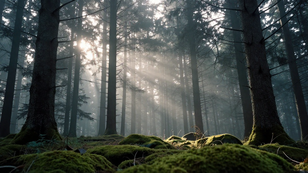 北美洲奥林匹克森林薄雾景观