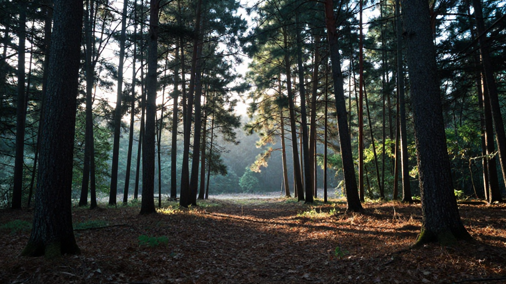 欧洲波兰马祖里湖区森林远近对比