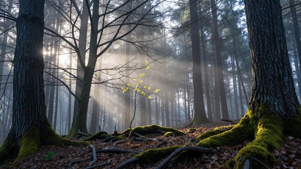 北美洲马更些河流域森林早春景观