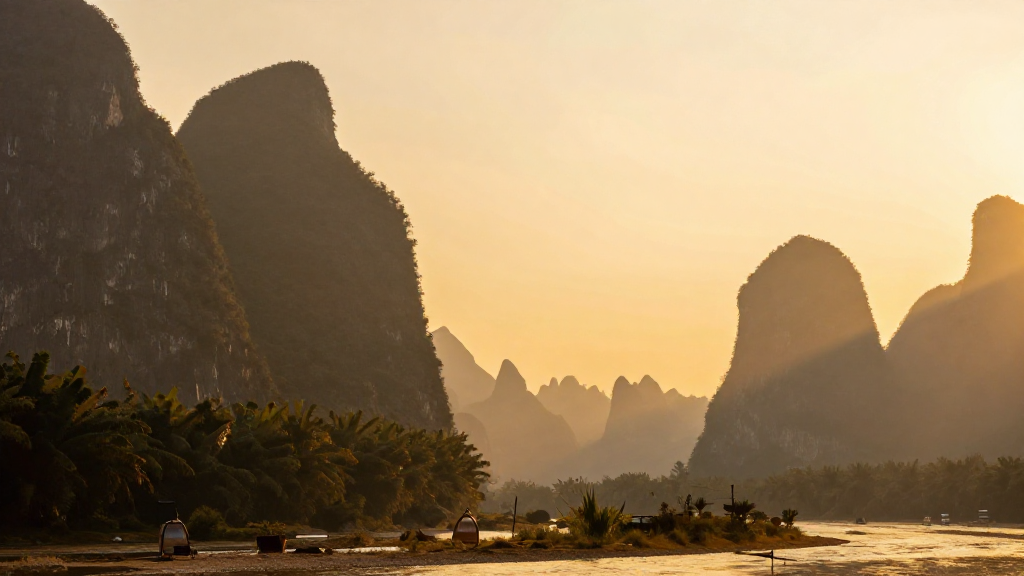 亚洲广西桂林山地金色调