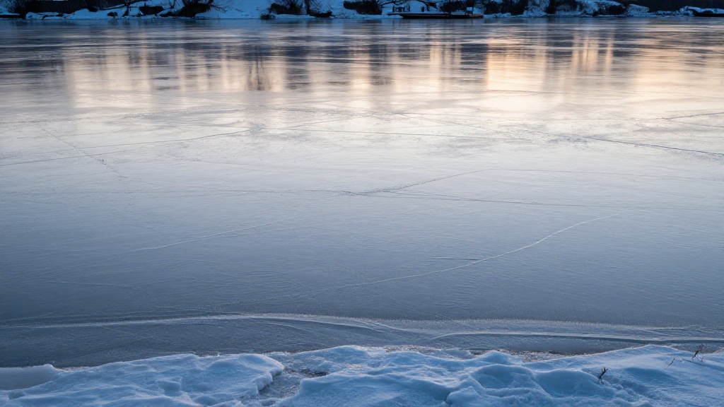 北美洲密西西比河流域河流严冬景观