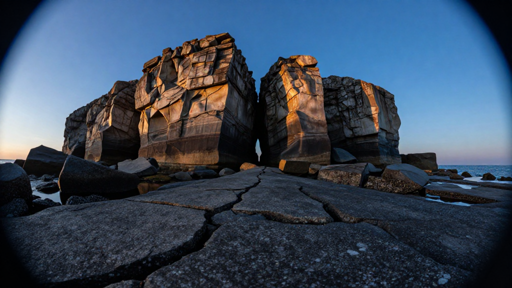 大洋洲十二使徒岩海岸鱼眼镜头