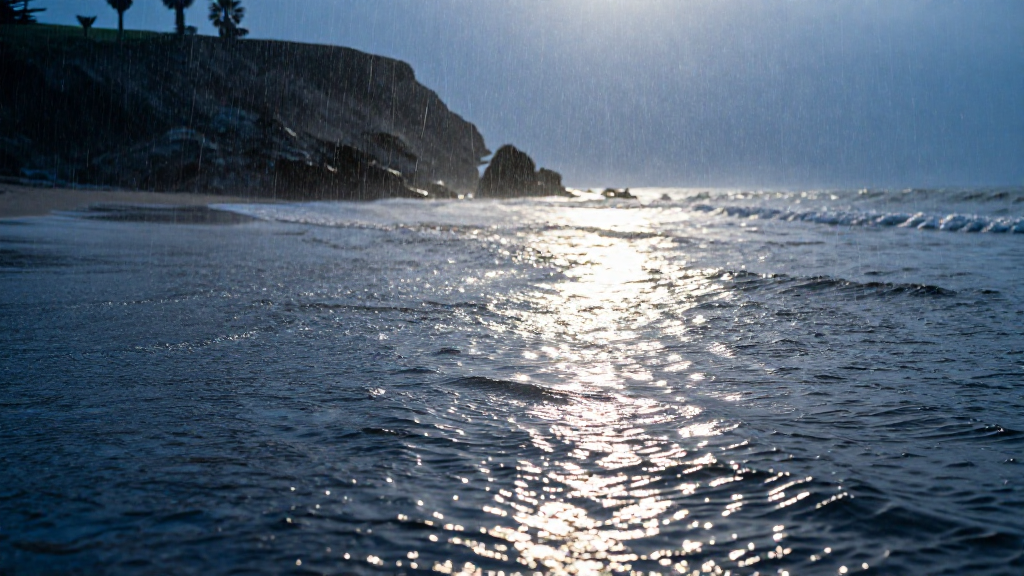 北美洲加利福尼亚海岸海岸降雨景观