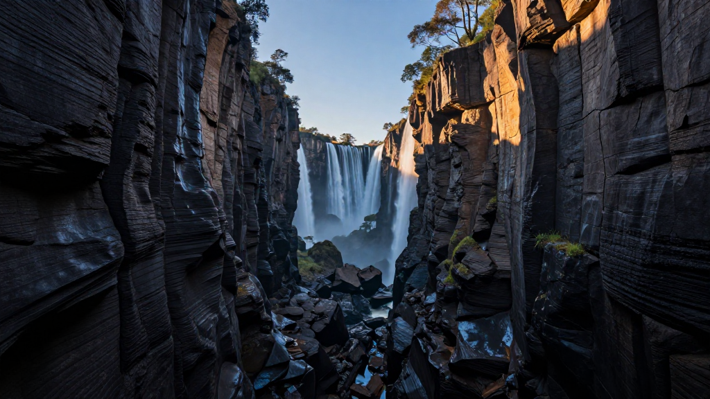 非洲维多利亚瀑布峡谷印象派风格