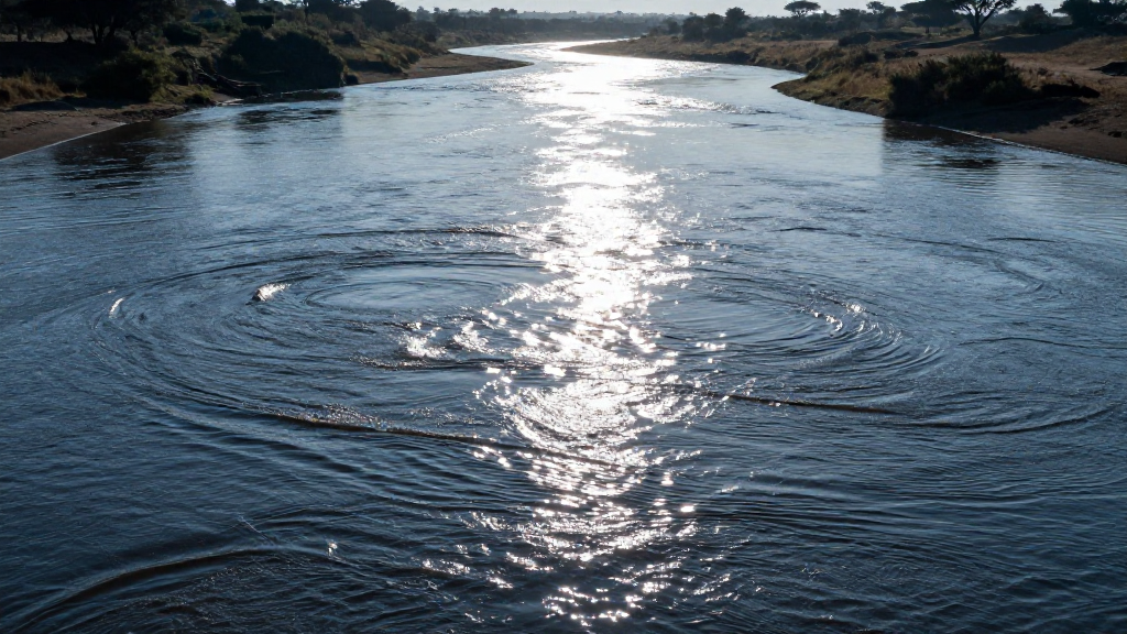 非洲塞伦盖蒂平原河流龙卷风景观
