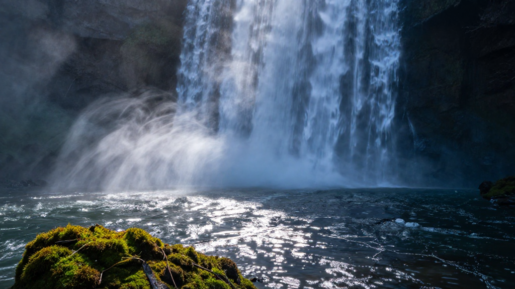 亚洲九寨沟瀑布清晨景象