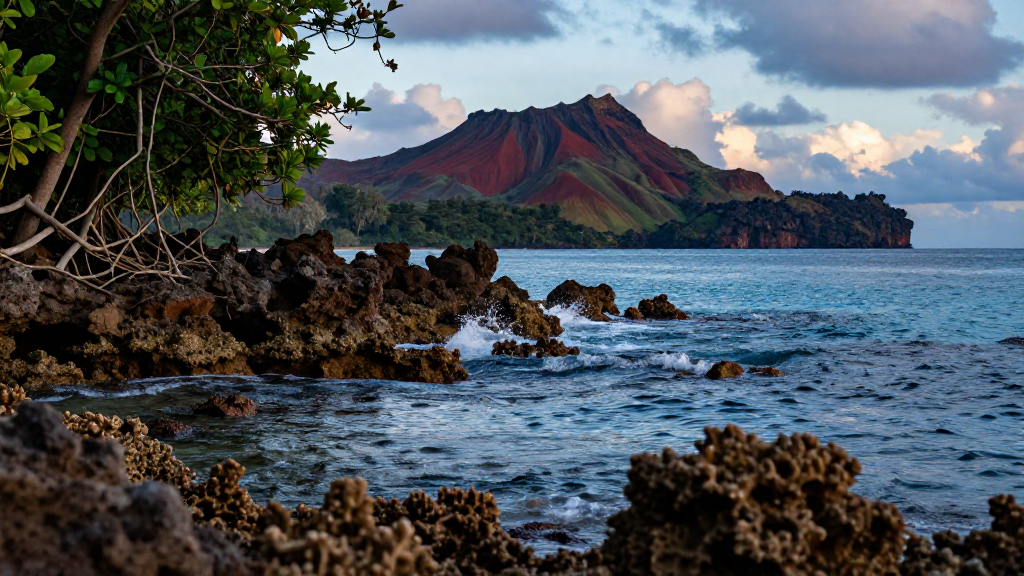 大洋洲瓦努阿图岛屿长焦摄影