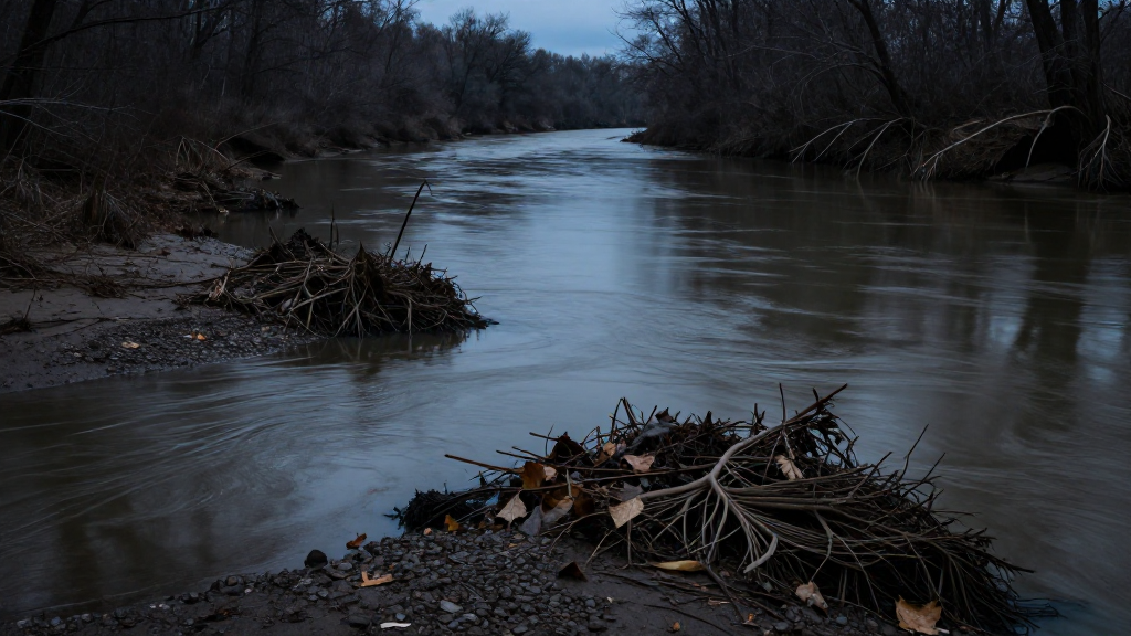 北美洲密西西比河流域河流暗沉色调