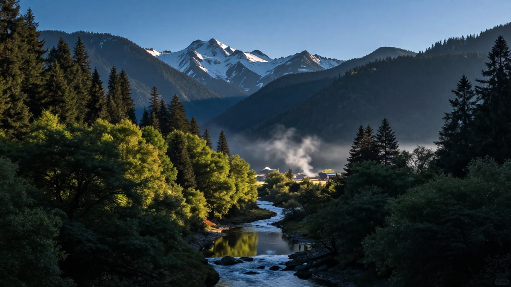 欧洲喀尔巴阡山山脉远近对比