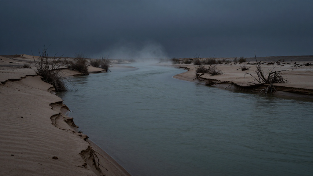 非洲塞内加尔萨赫勒地区河流暗沉色调