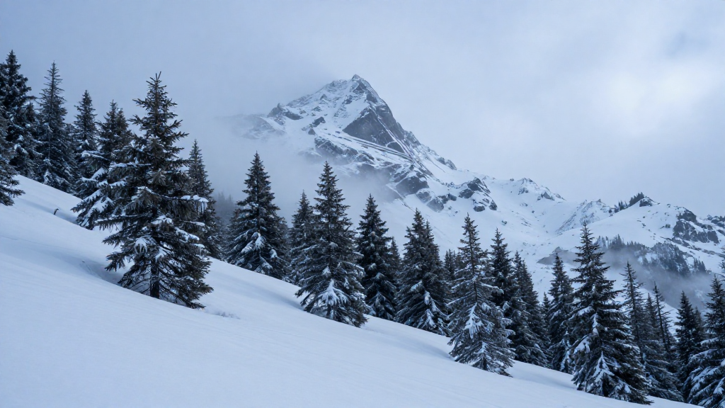 欧洲喀尔巴阡山山脉严冬景观