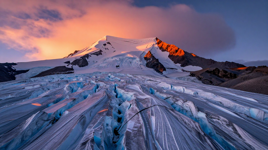 非洲乞力马扎罗山冰川互补色