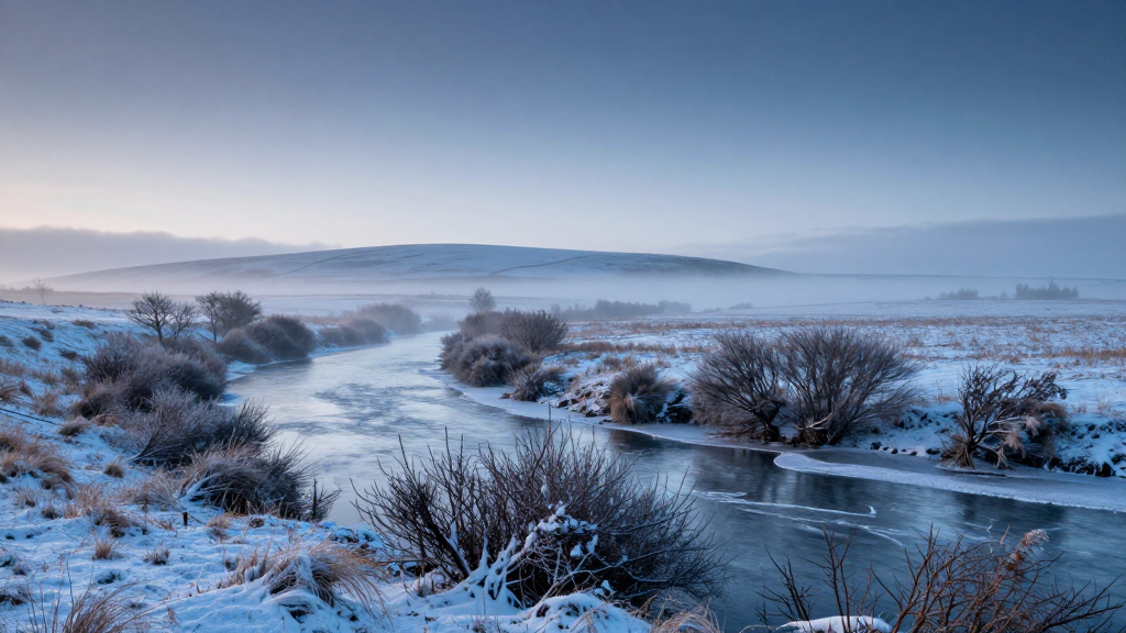 欧洲大不列颠岛平原冬季景观