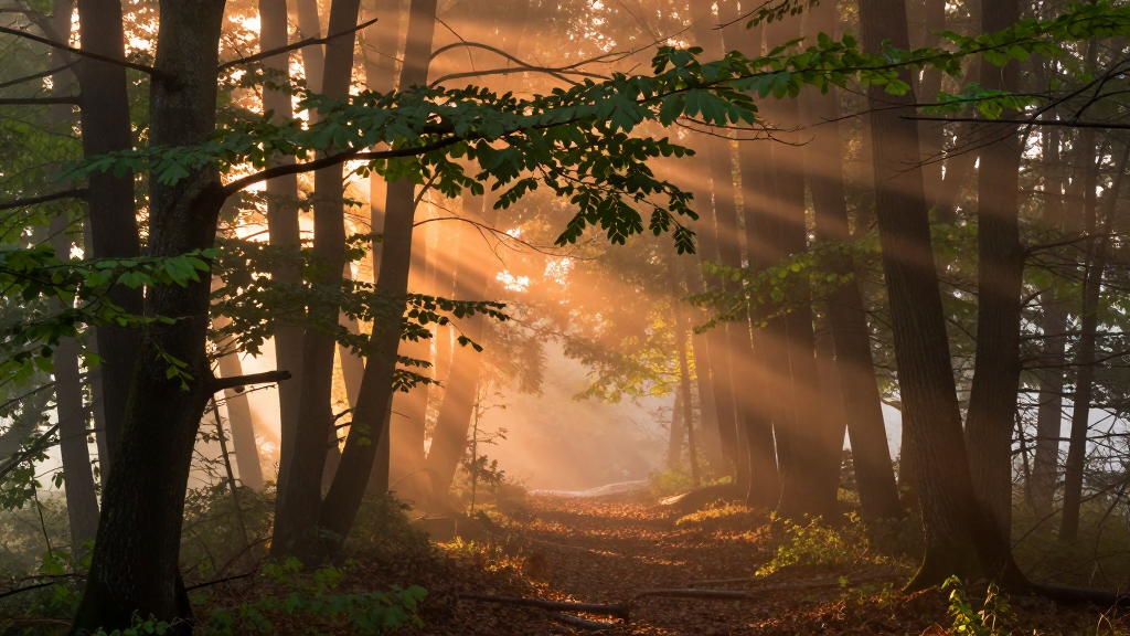 欧洲捷克波希米亚森林森林暖色调