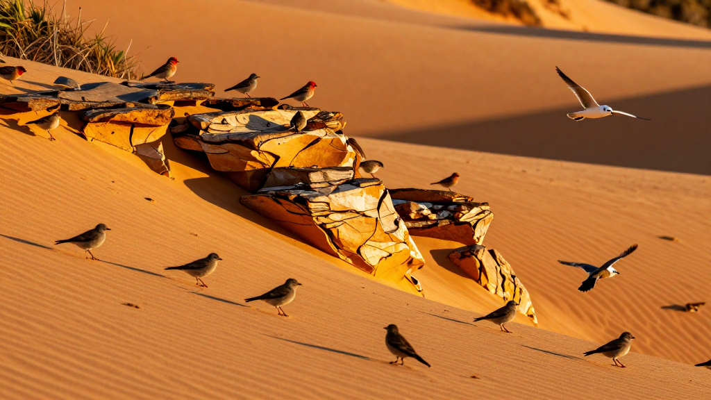 大洋洲弗雷泽岛沙丘沙地各种鸟类