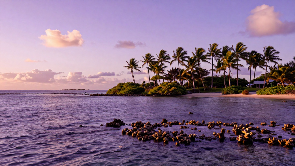 大洋洲大堡礁岛屿紫色调