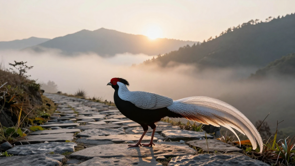 亚洲黄山丘陵山地白鹇