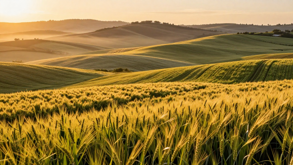 欧洲亚平宁半岛平原春季景观