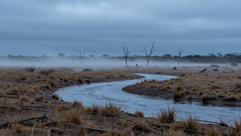 南美洲巴西塞拉多湿地严冬景观