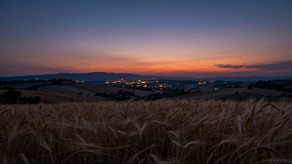 欧洲亚平宁半岛平原夜景摄影