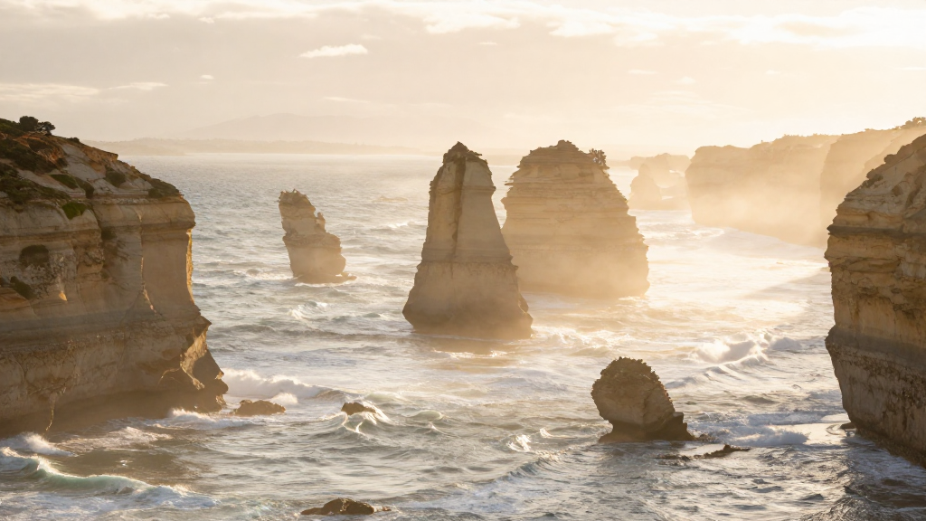 大洋洲十二使徒岩岩石蒙气差景观