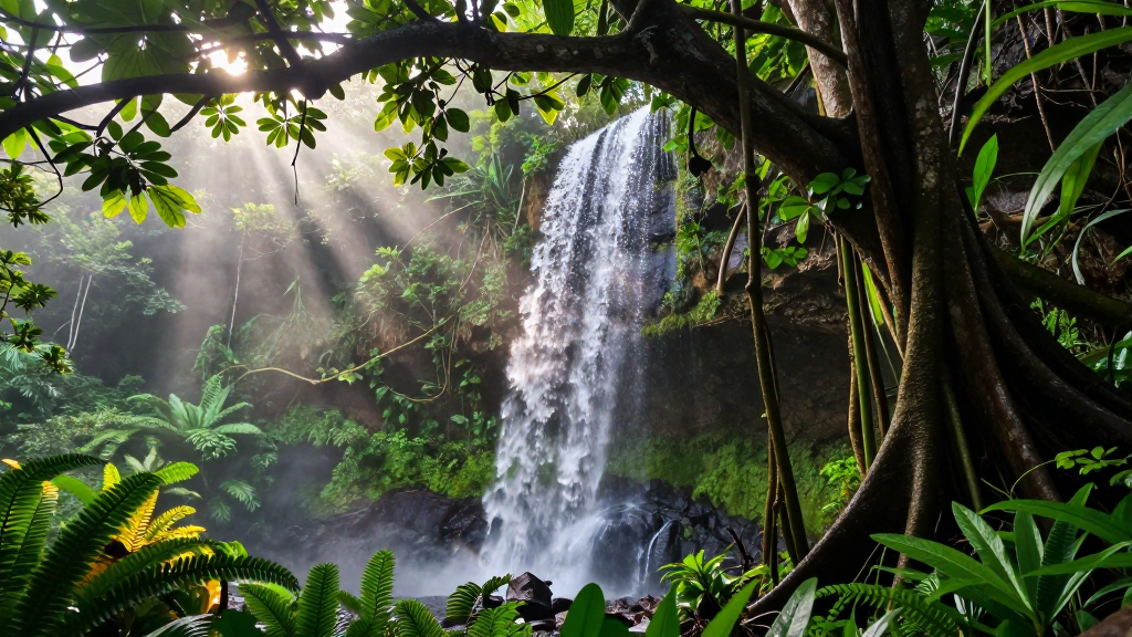 大洋洲斐济群岛热带雨林海滋景观