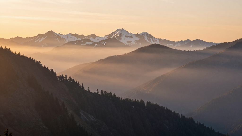 欧洲比利牛斯山脉山脉薄雾景观
